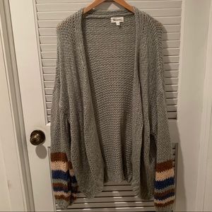 & Merci Gray Knitted Cardigan Sweater
